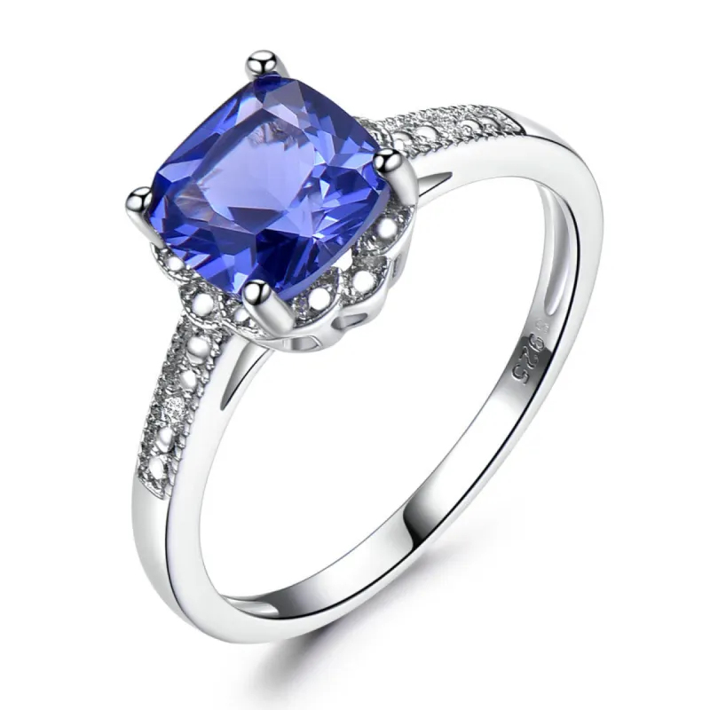 Latest Design Sterling Silver 925 Gemstone Jewelry Ring Blue Sapphire Women Ring  615724208673 sold by Cocomelody