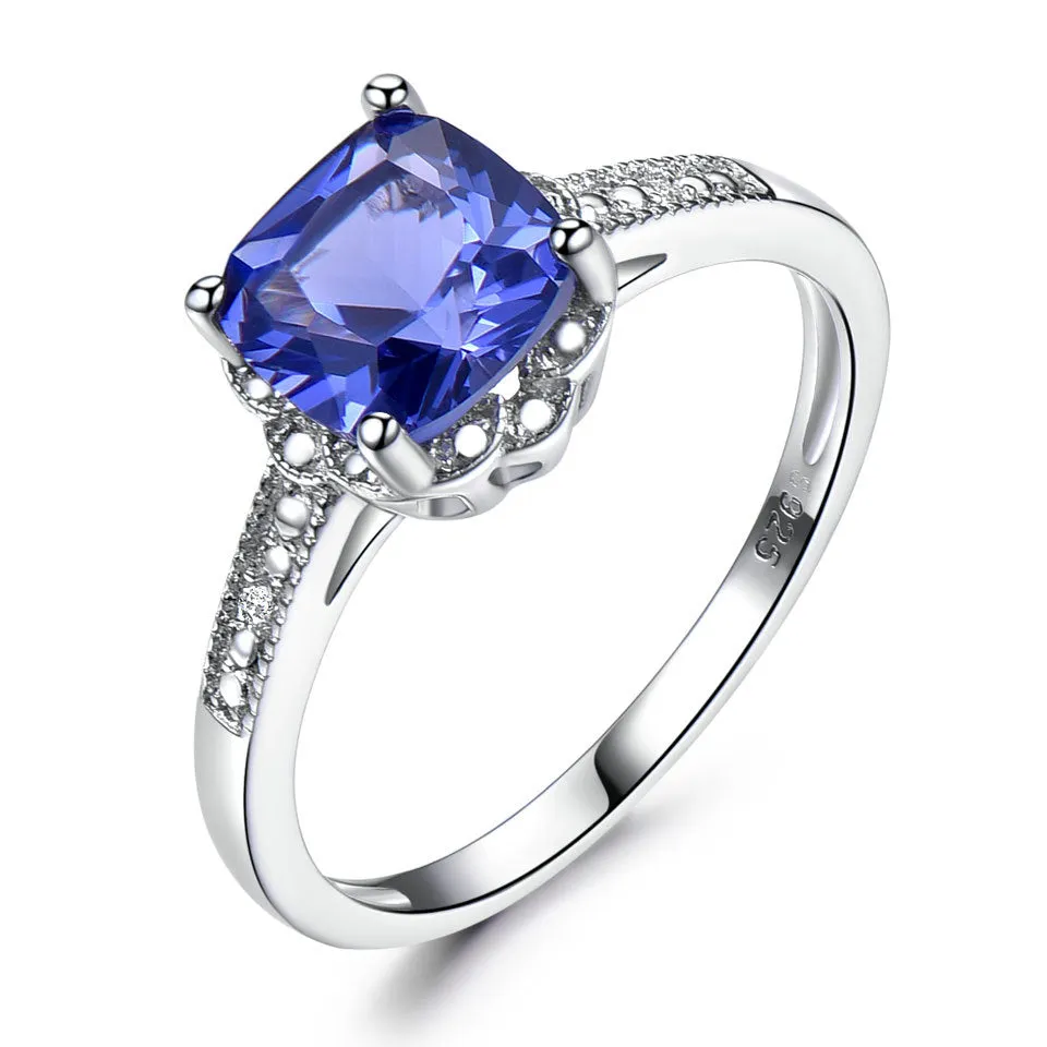 Latest Design Sterling Silver 925 Gemstone Jewelry Ring Blue Sapphire Women Ring 615724208673 sold by Cocomelody