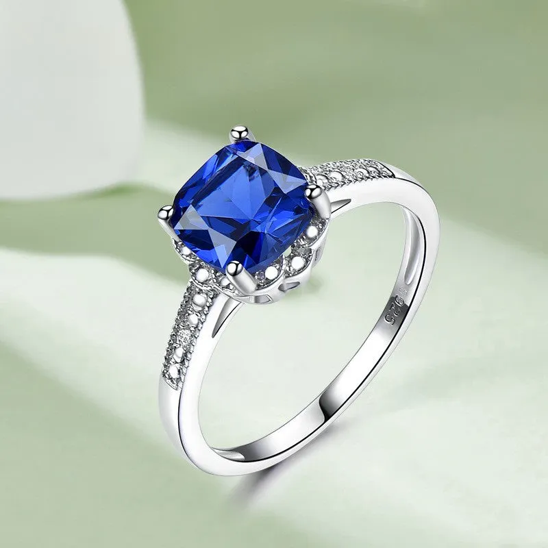 Latest Design Sterling Silver 925 Gemstone Jewelry Ring Blue Sapphire Women Ring 615724208673 sold by Cocomelody product image thumbnail 2