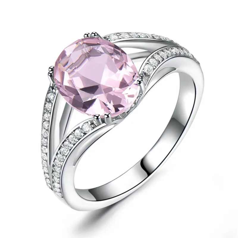 Colored treasure ring set with pink diamond ring 671505210226 sold by Cocomelody