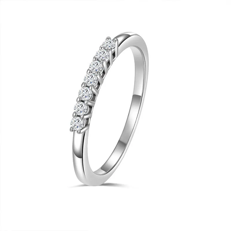 Moissanite fashion 7 diamond row ring 823765172667 sold by Cocomelody