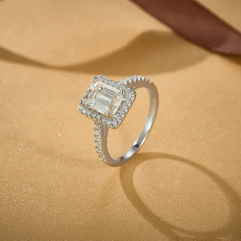 Sterling silver moissanite geometric ring 814893619223 sold by Cocomelody product image thumbnail 3