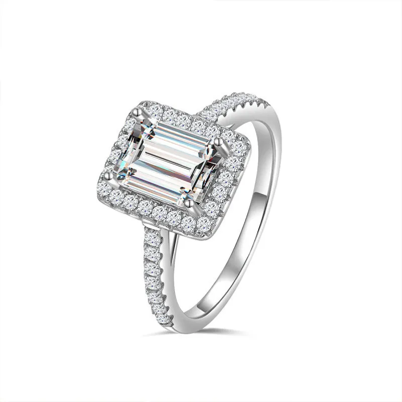 Sterling silver moissanite geometric ring 814893619223 sold by Cocomelody