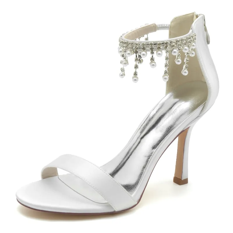 Stiletto Heel 9.5cm Silk-Like Shoes CK0334 sold by Cocomelody
