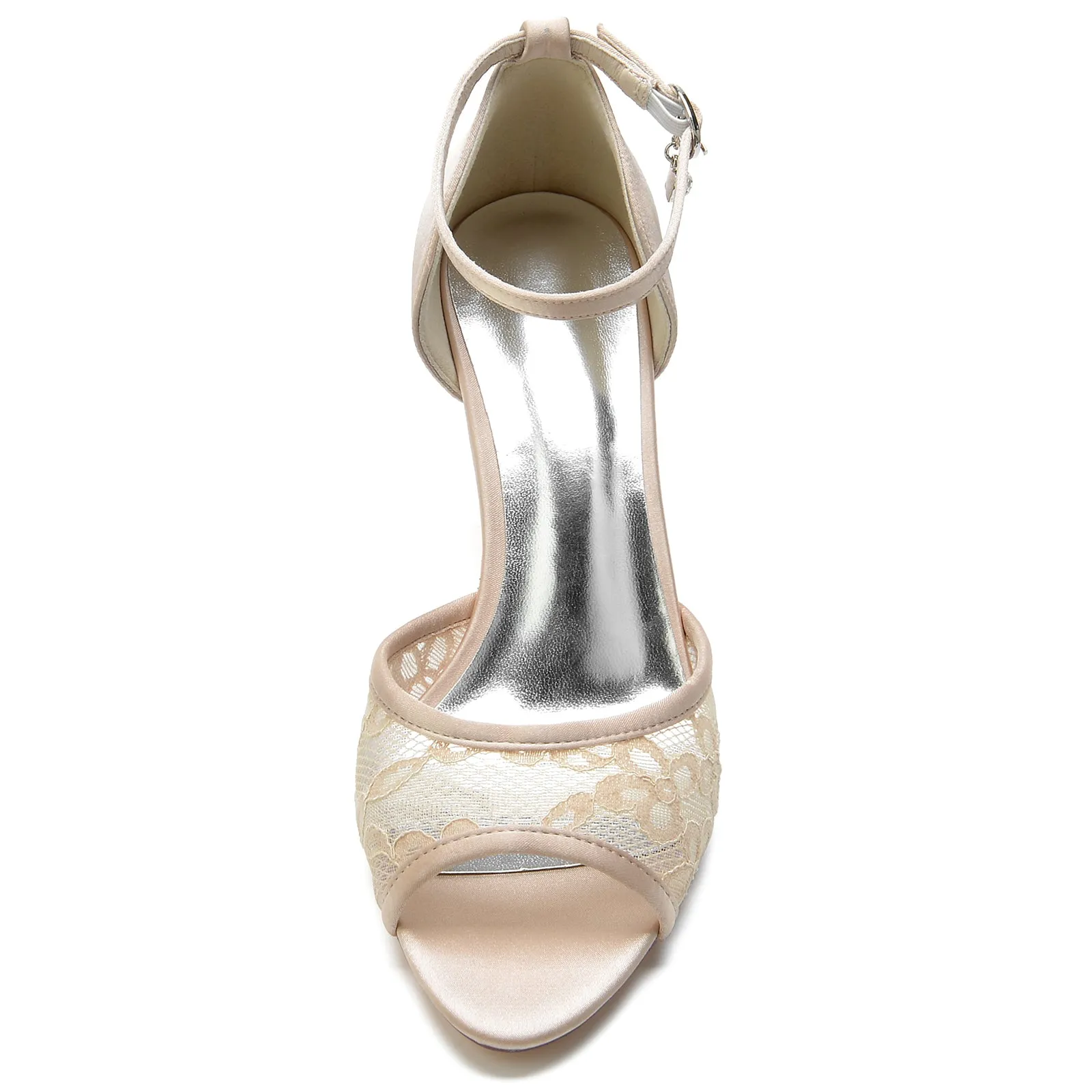 Chunky Heel 6.5cm Silk-Like Lace Shoes CK0325 sold by Cocomelody product image thumbnail 5