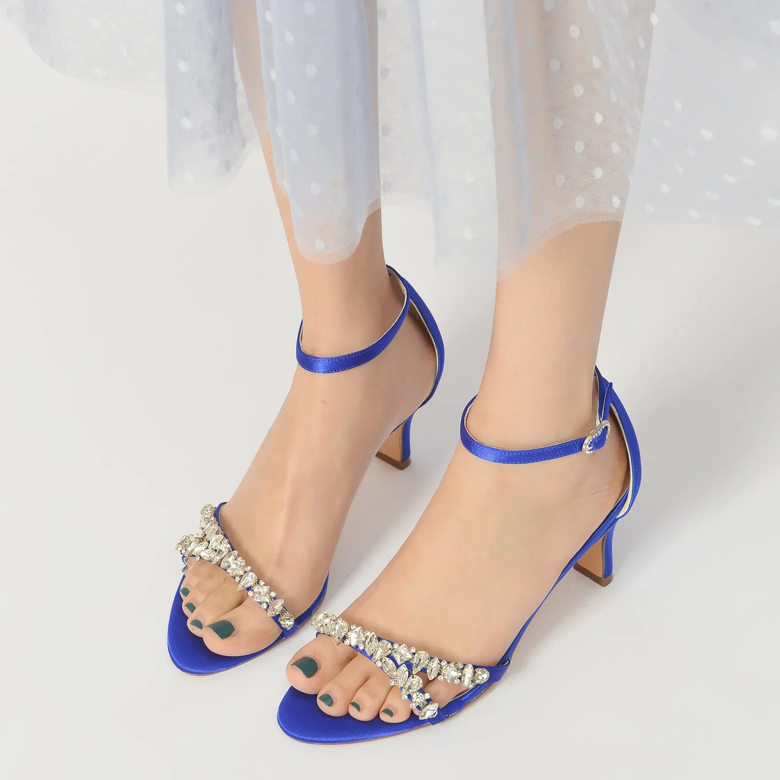Chunky Heel 6.5cm Silk-Like Shoes CK0312 sold by Cocomelody product image thumbnail 2