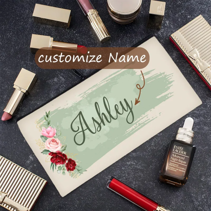 Personalized hand-held zipper makeup bag 800124335230 sold by Cocomelody
