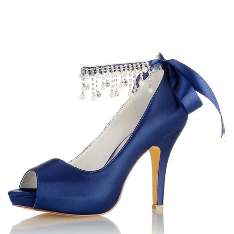 Stiletto Heel 10cm Silk-Like Shoes CK0349 sold by Cocomelody