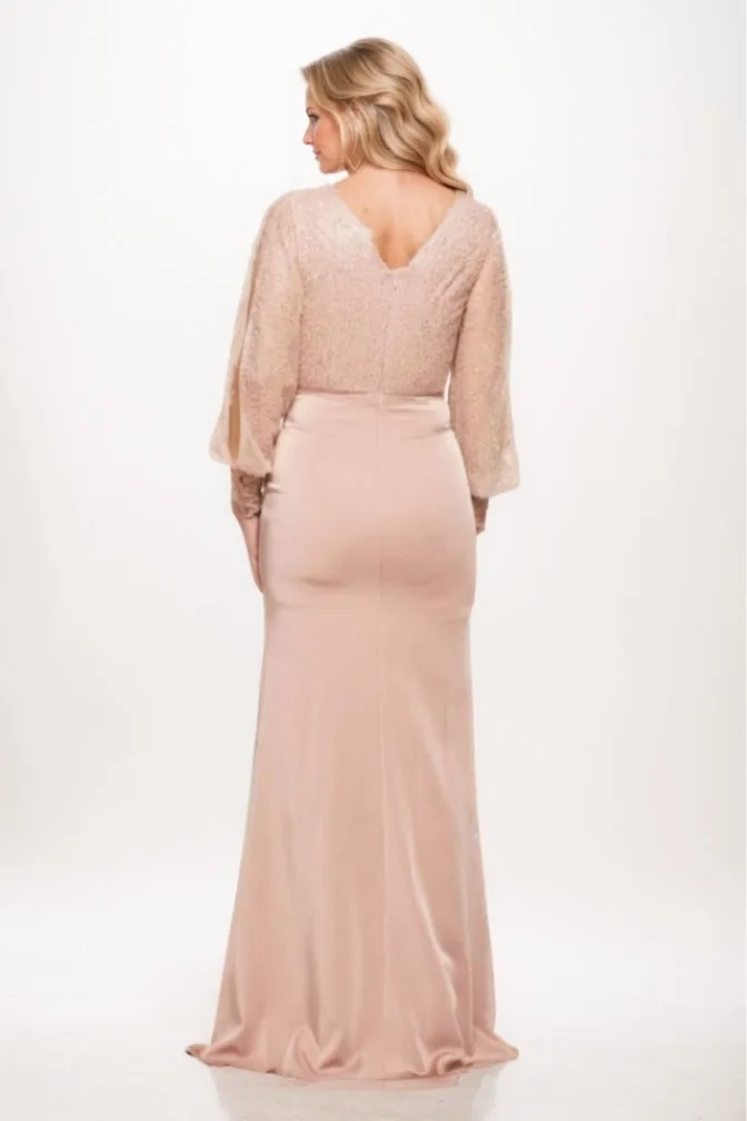 Sheath Maxi Luxe Satin Mother Of The Bride Dress CM0284 sold by Cocomelody product image thumbnail 2