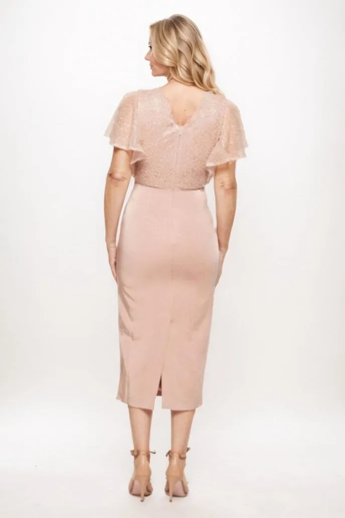 Sheath Midi Luxe Satin Mother Of The Bride Dress CM0283 sold by Cocomelody product image thumbnail 2