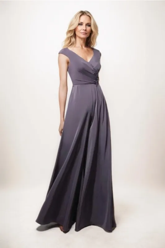 Jumpsuit Maxi Luxe Satin Mother Of The Bride Dress CM0278 sold by Cocomelody