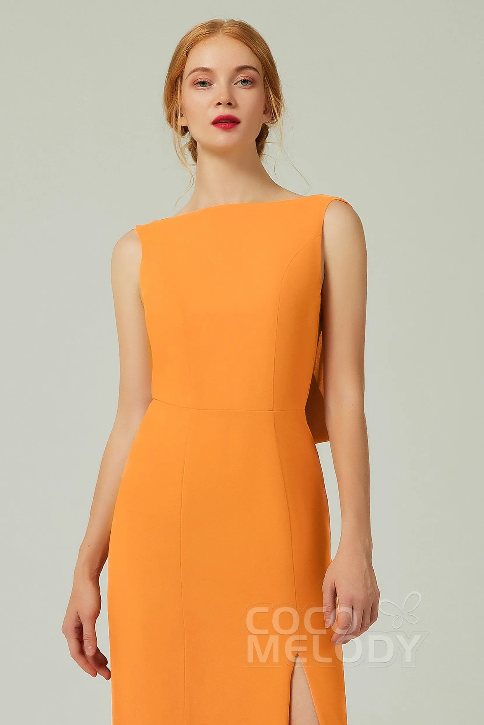 Sheath-Column Sweep-Brush Chiffon Bridesmaid Dress Formal Dresses CB0310PS sold by Cocomelody product image thumbnail 5