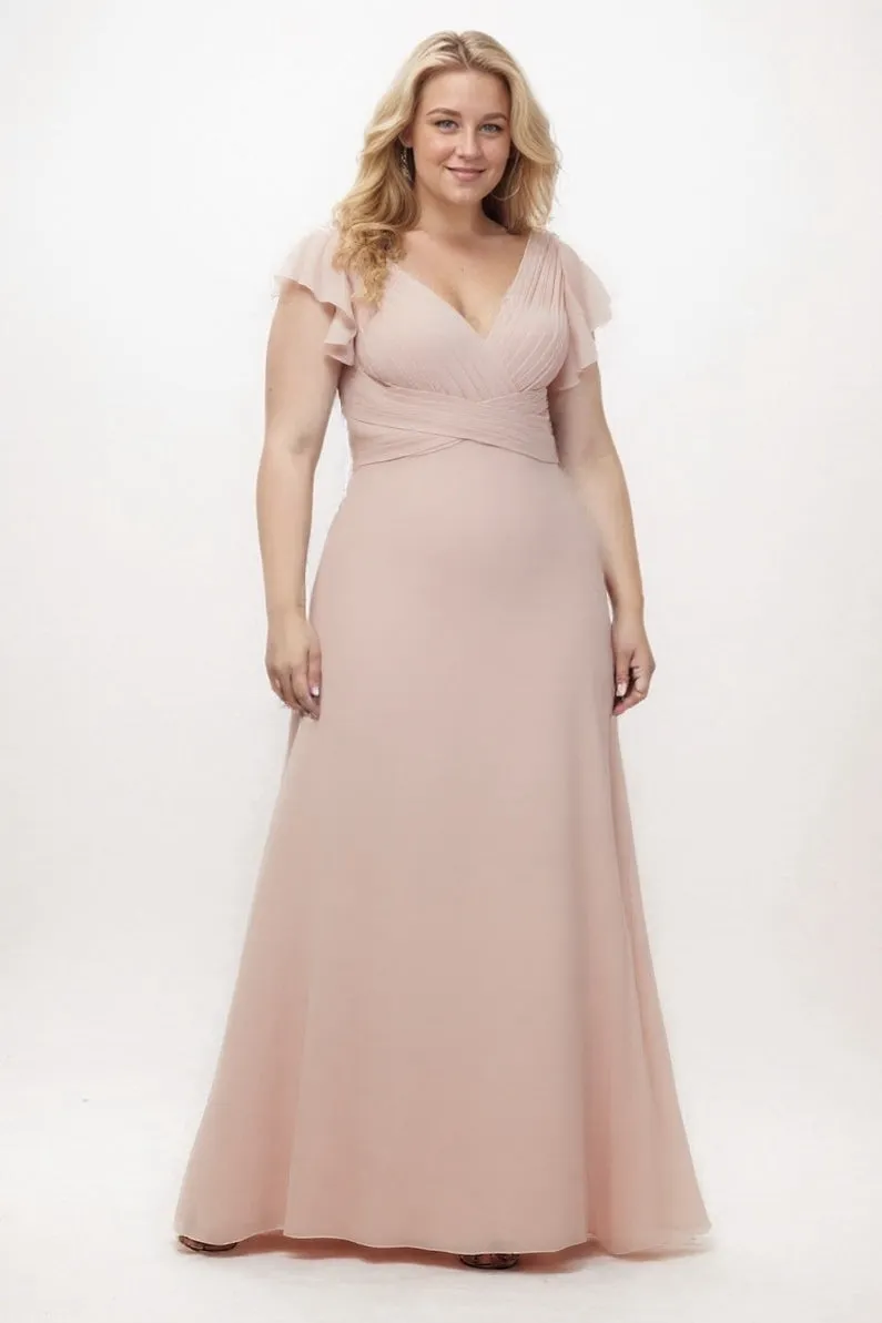 A-Line Floor Length Chiffon Bridesmaid Dress CB0302PS sold by Cocomelody