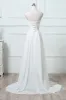 A-Line Sweep-Brush Train Chiffon Wedding Dress 640165830660 sold by Cocomelody