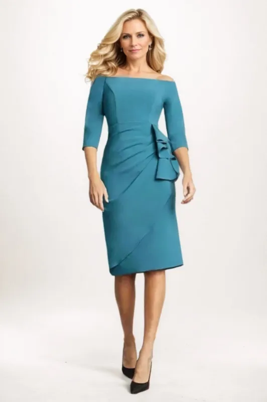 Sheath Midi Luxe Satin Mother Of The Bride Dress CM0309 sold by Cocomelody