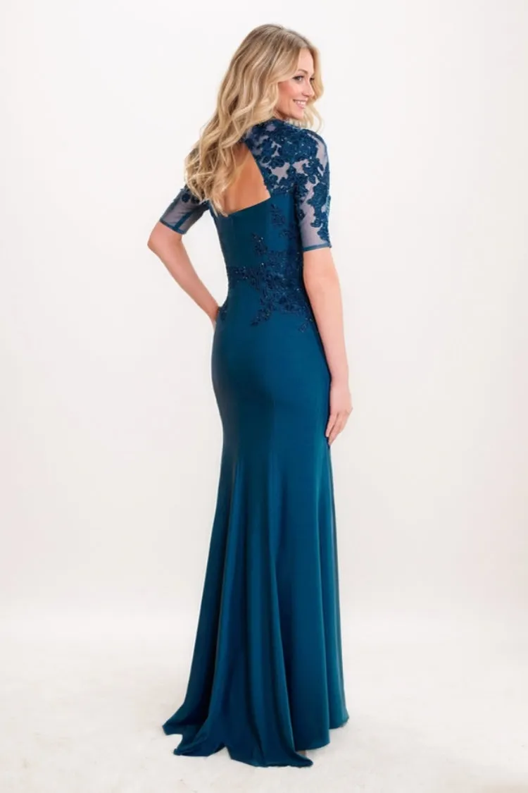 Mermaid Maxi Knitted Fabric Mother Of The Bride Dress CM0307 sold by Cocomelody product image thumbnail 2