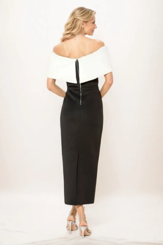 Sheath Midi Elastic Cloth Mother Of The Bride Dress CM0292 sold by Cocomelody product image thumbnail 2