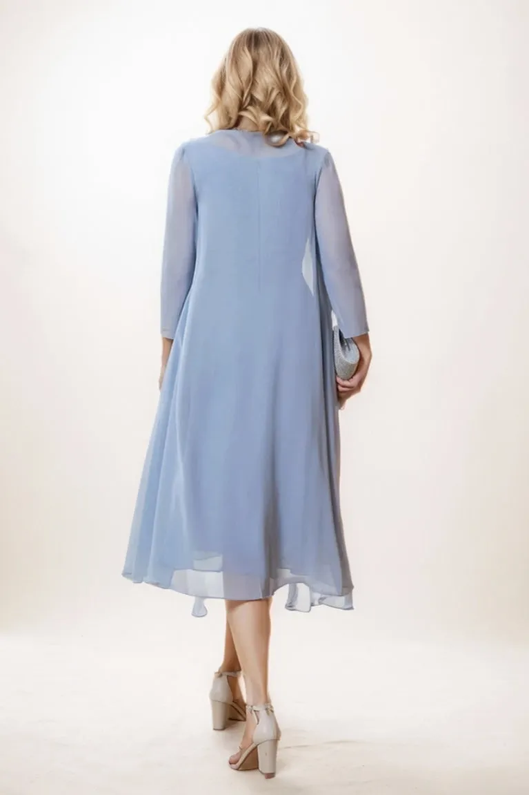 A-Line Midi Chiffon Mother Of The Bride Dress CM0291 sold by Cocomelody product image thumbnail 2