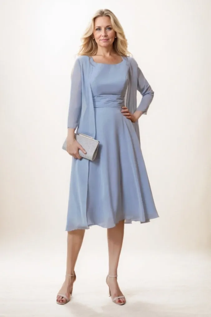 A-Line Midi Chiffon Mother Of The Bride Dress CM0291 sold by Cocomelody