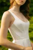 Scoop Ankle-Length Little White Dress with Pockets CW3386 sold by Cocomelody