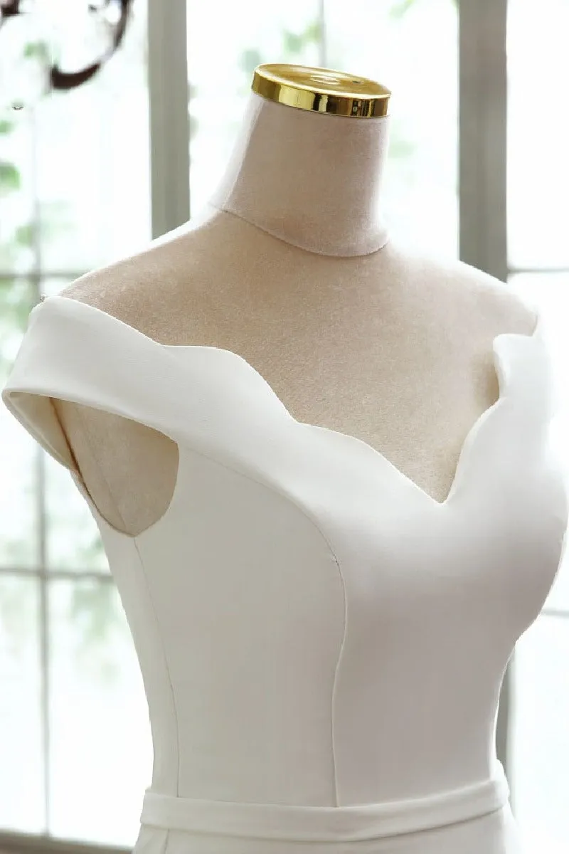Trumpet-Mermaid Sweep-Brush Train Satin Wedding Dress 668249752543 sold by Cocomelody product image thumbnail 4