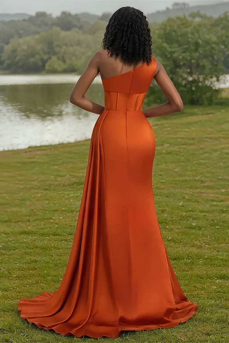 One-Shoulder Mermaid Bridesmaid Dress with Split CB0806 sold by Cocomelody product image thumbnail 2