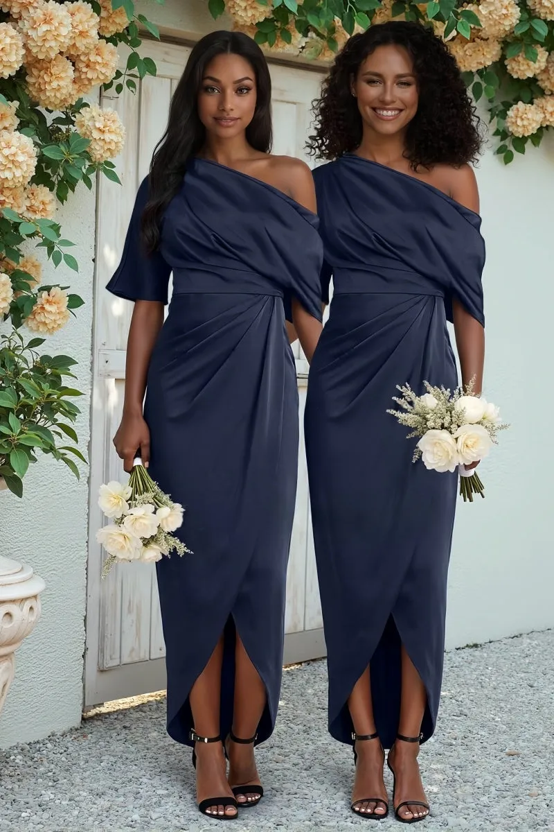 Sheath Bridesmaid Dress with Ruffles Ankle Length CB0805 sold by Cocomelody