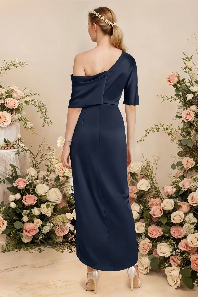 Sheath Bridesmaid Dress with Ruffles Ankle Length CB0805 sold by Cocomelody product image thumbnail 2