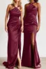 Halter Neck Sheath Bridesmaid Dress with Sweep Train CB0797 sold by Cocomelody