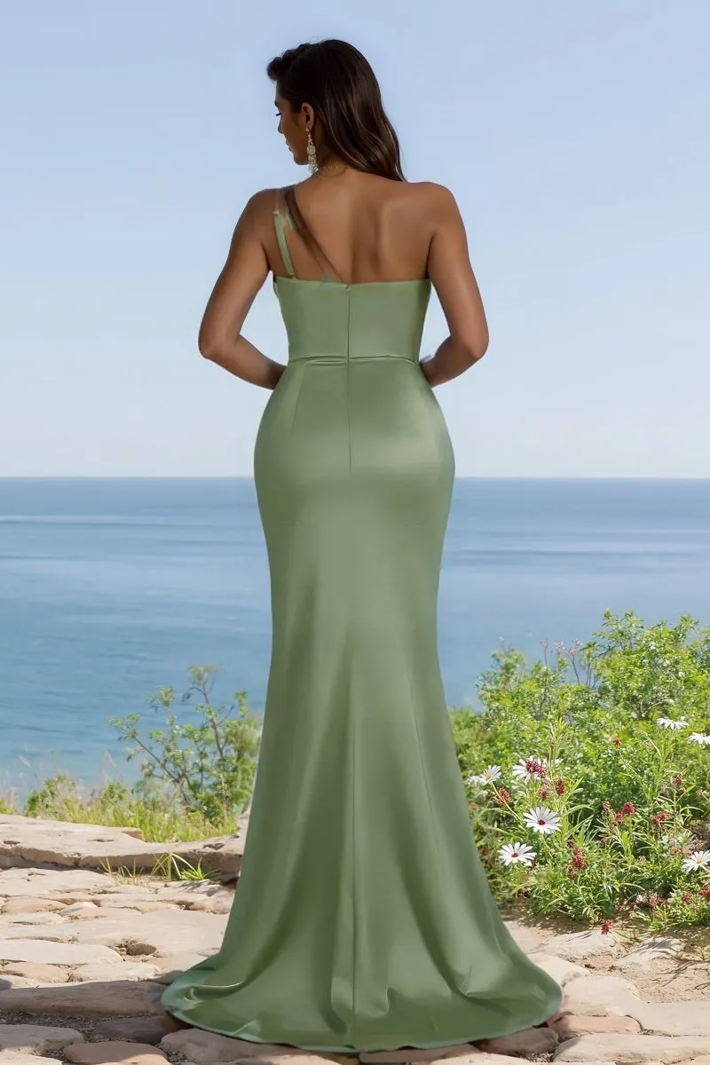 Trumpet Bridesmaid Dress with Split and Sweep Train CB0793 sold by Cocomelody product image thumbnail 2