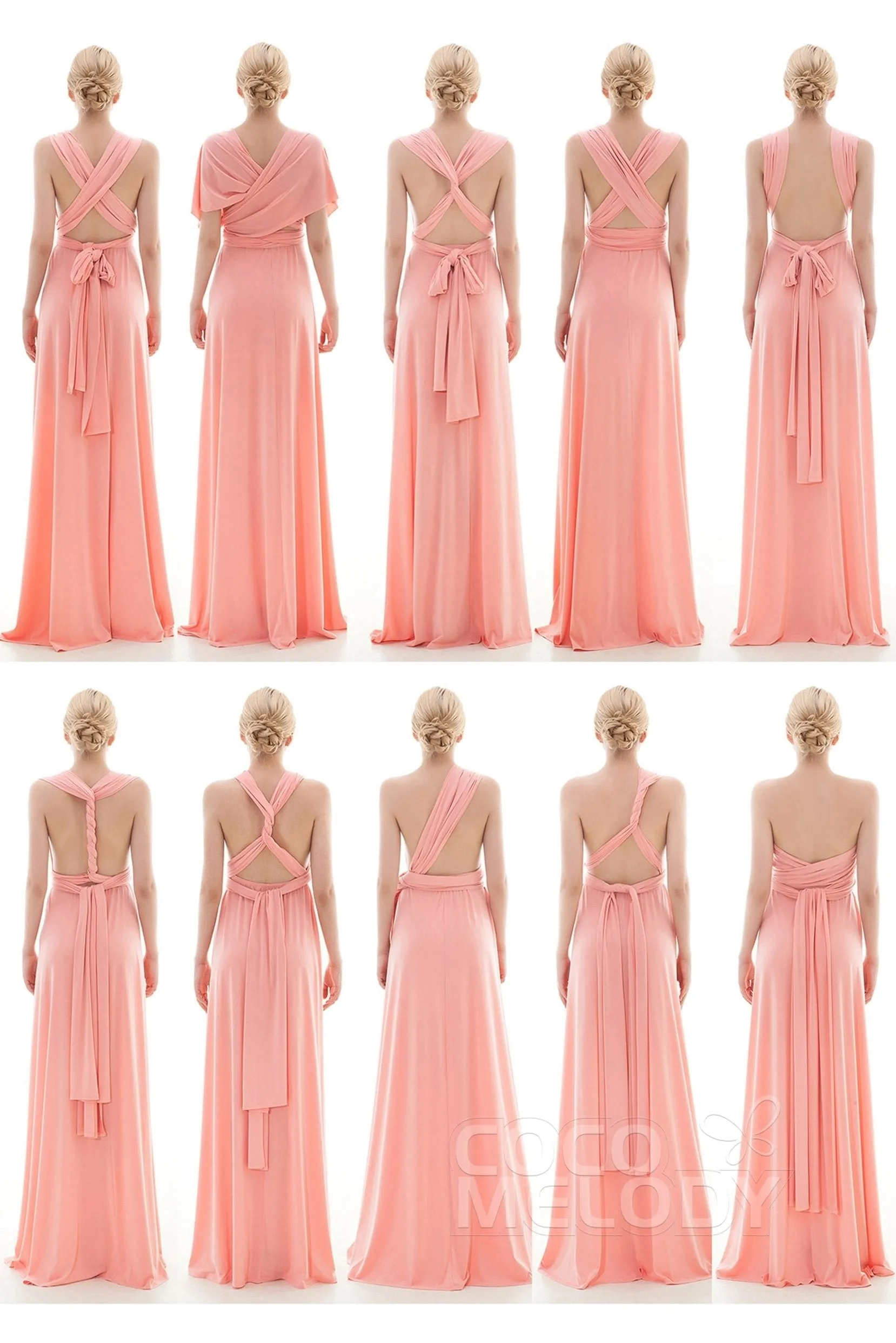 Sheath Floor Length Knitted Bridesmaid Dress COEF16001PS sold by Cocomelody product image thumbnail 3