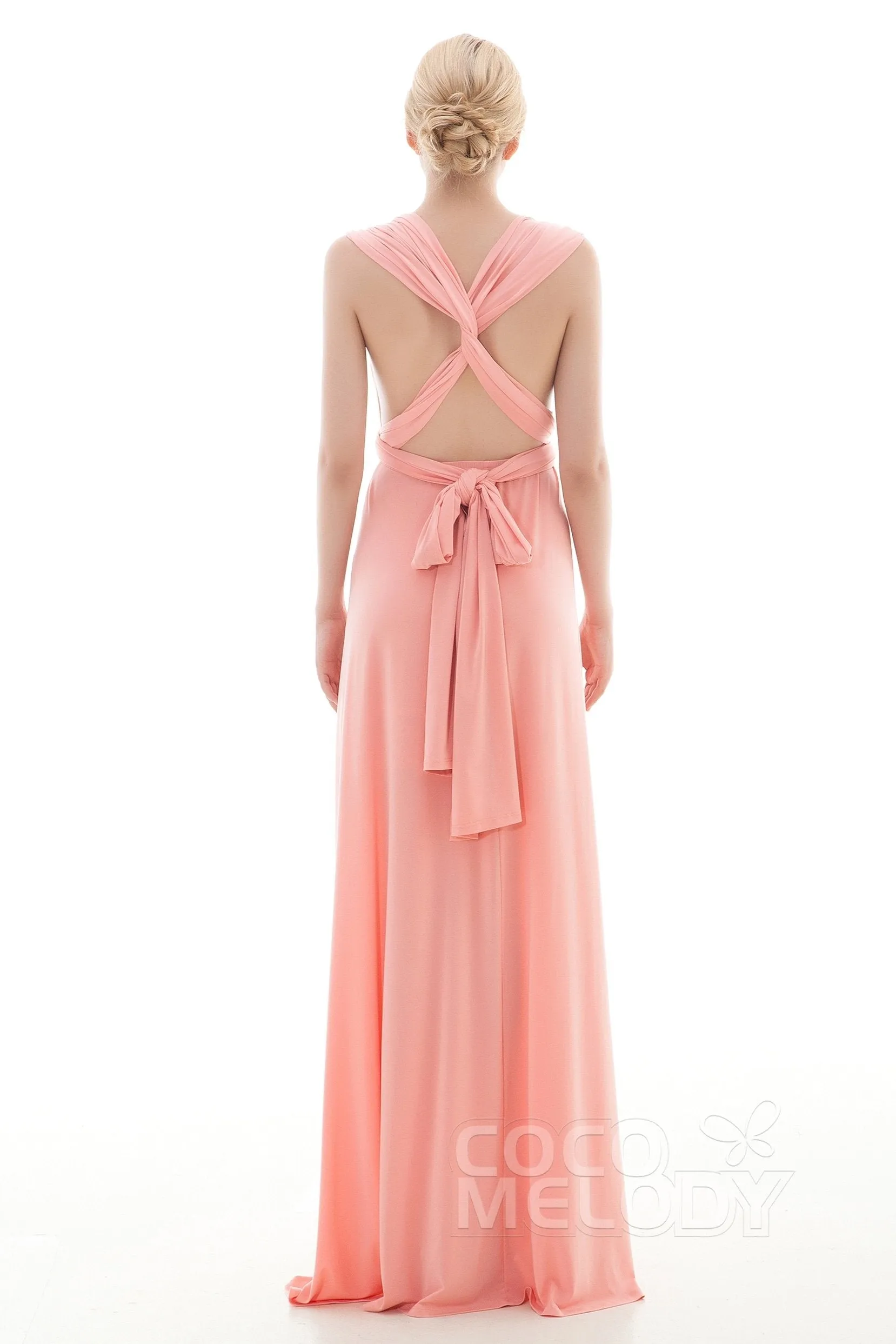 Sheath Floor Length Knitted Bridesmaid Dress COEF16001PS sold by Cocomelody product image thumbnail 4