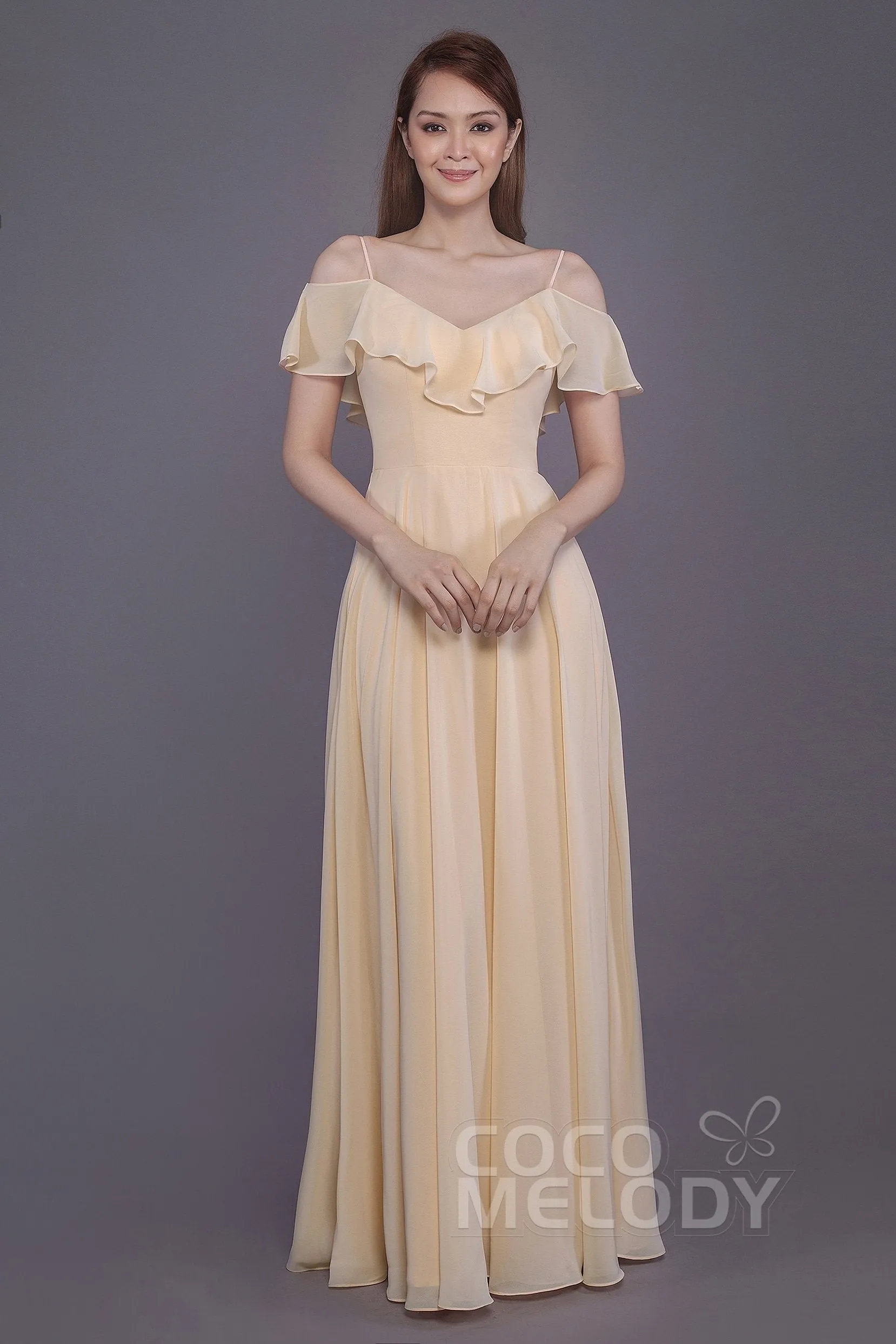 Sheath-Column Floor Length Chiffon Bridesmaid Dress PR3570PS sold by Cocomelody product image thumbnail 5