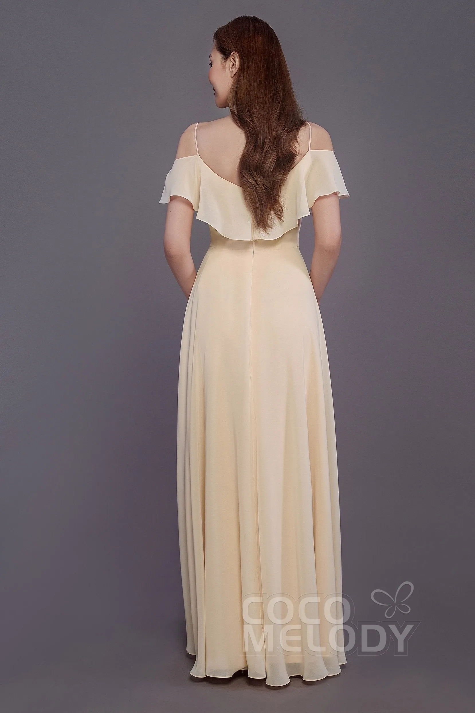 Sheath-Column Floor Length Chiffon Bridesmaid Dress PR3570PS sold by Cocomelody product image thumbnail 2