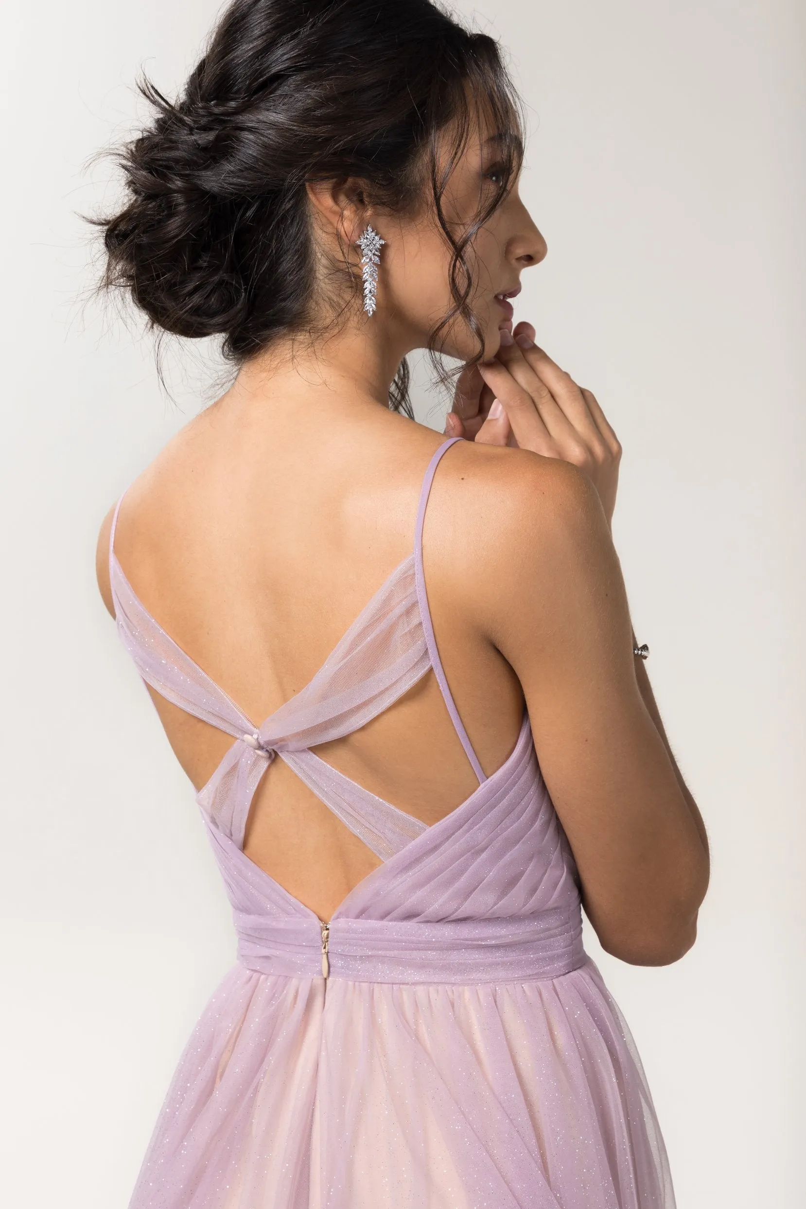 A-Line Floor Length Sparkling Tulle Bridesmaid Dress Formal Dresses CB0621PS sold by Cocomelody product image thumbnail 2