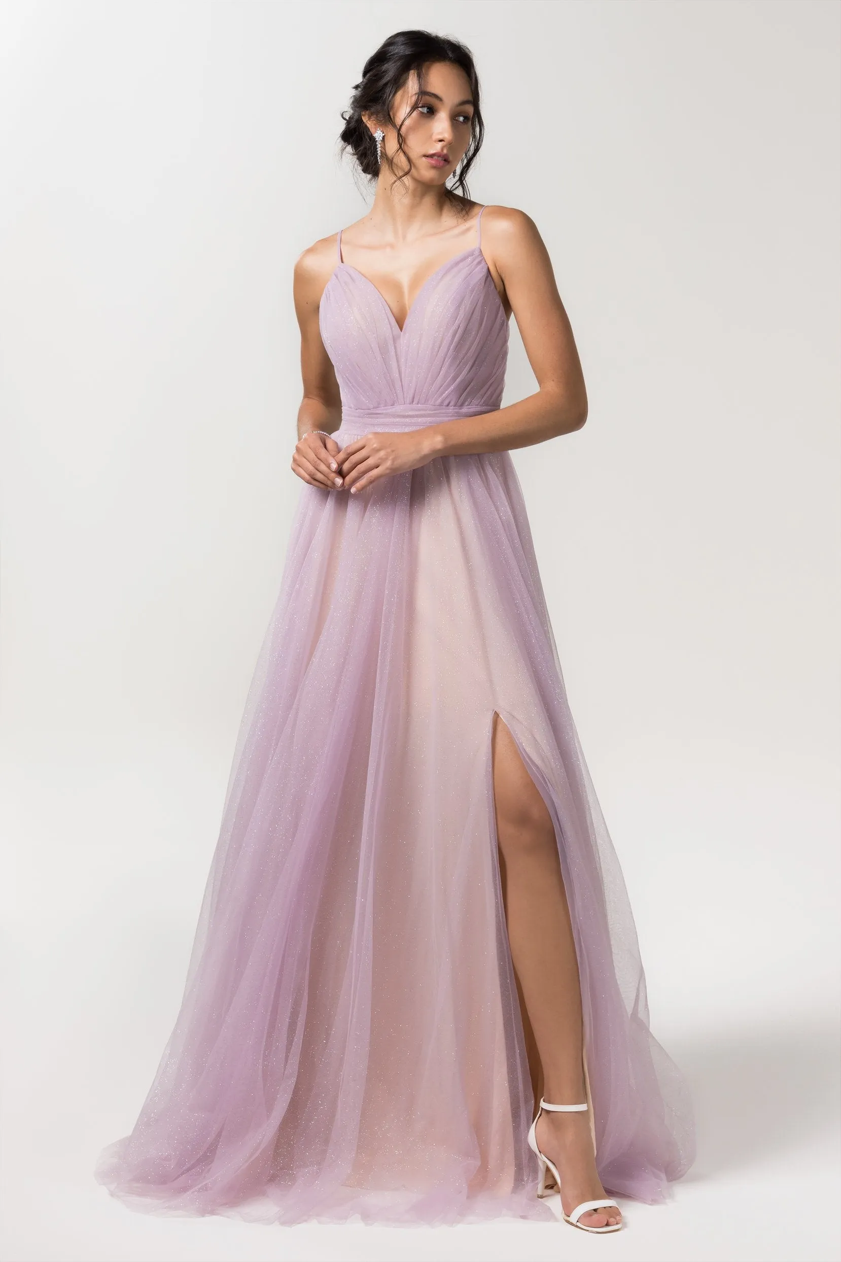 A-Line Floor Length Sparkling Tulle Bridesmaid Dress Formal Dresses CB0621PS sold by Cocomelody product image thumbnail 3