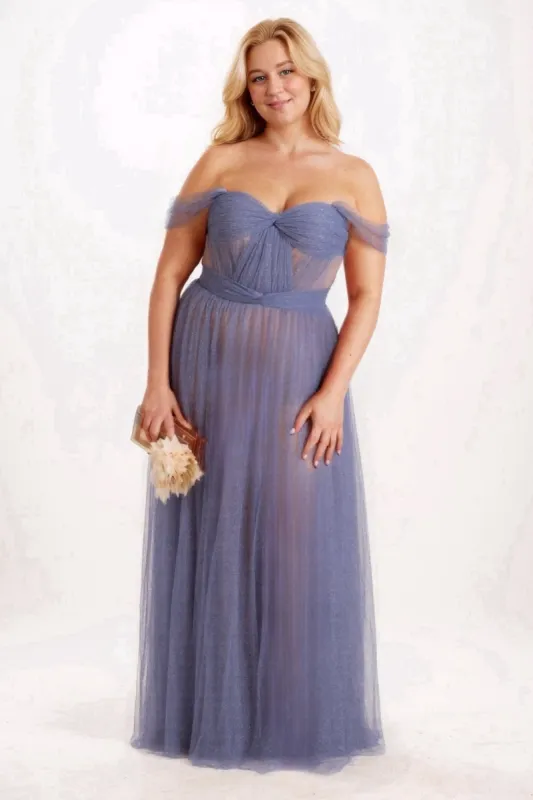 A-Line Floor Length Sparkling Tulle Bridesmaid Dress Formal Dresses CB0608PS sold by Cocomelody