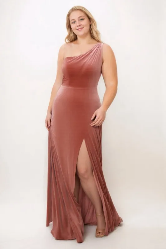 Sheath Sweep-Brush Train Velvet Bridesmaid Dress Formal Dresses CB0537PS sold by Cocomelody