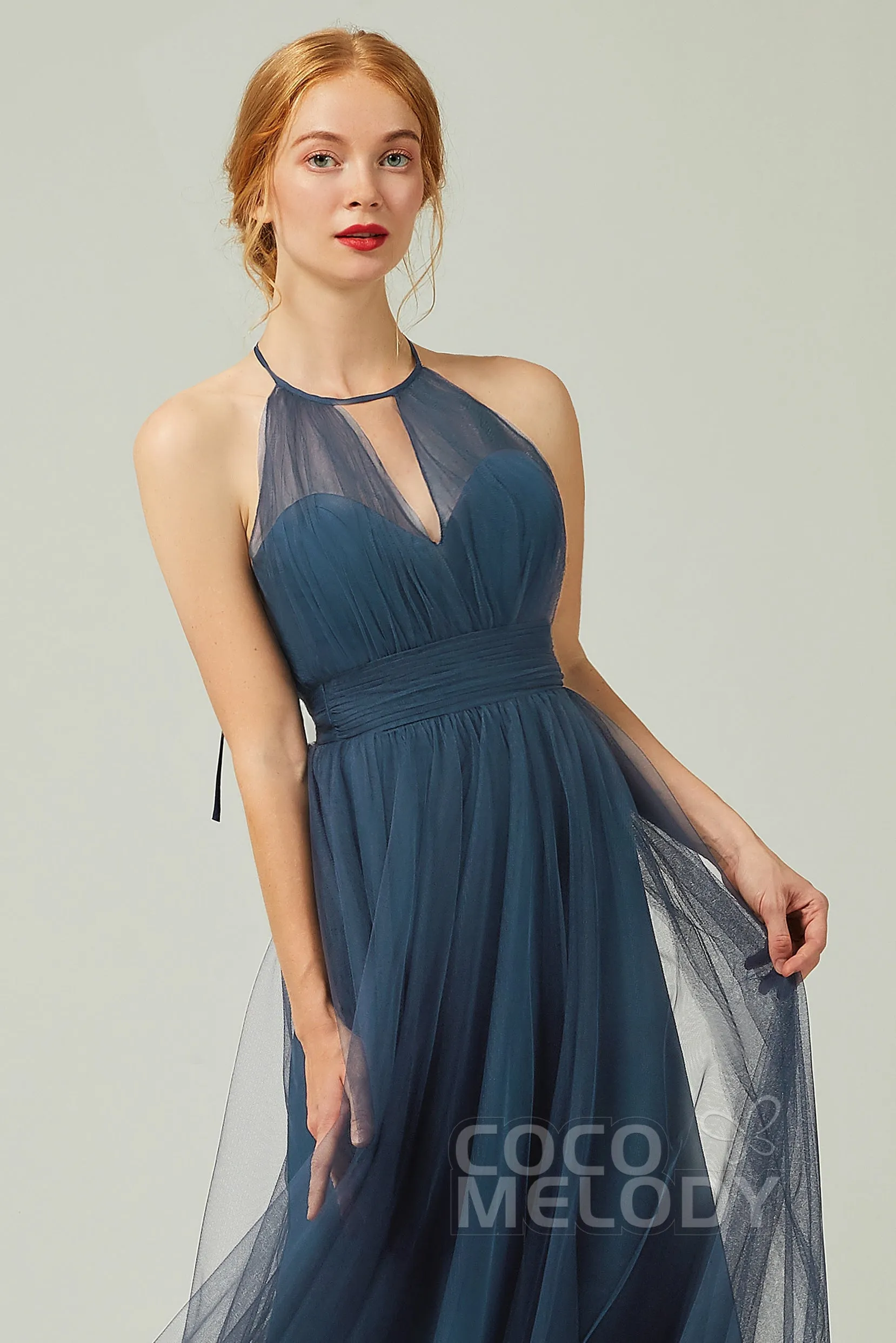 A-Line Floor Length Tulle Bridesmaid Dress CB0334PS sold by Cocomelody product image thumbnail 5