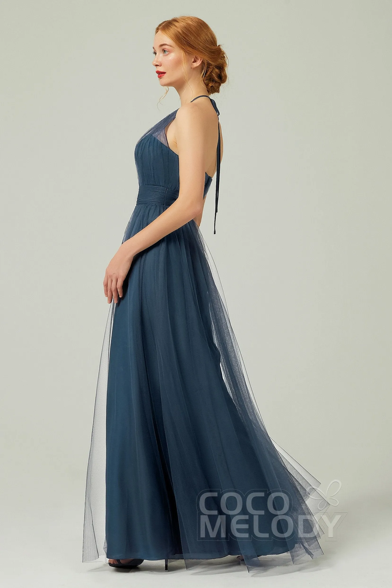 A-Line Floor Length Tulle Bridesmaid Dress CB0334PS sold by Cocomelody product image thumbnail 4