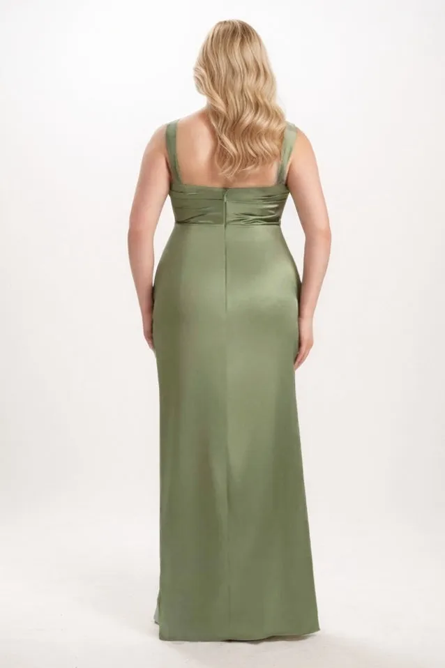 Sheath-Column Maxi Satin Bridesmaid Dress CB0734 sold by Cocomelody product image thumbnail 2