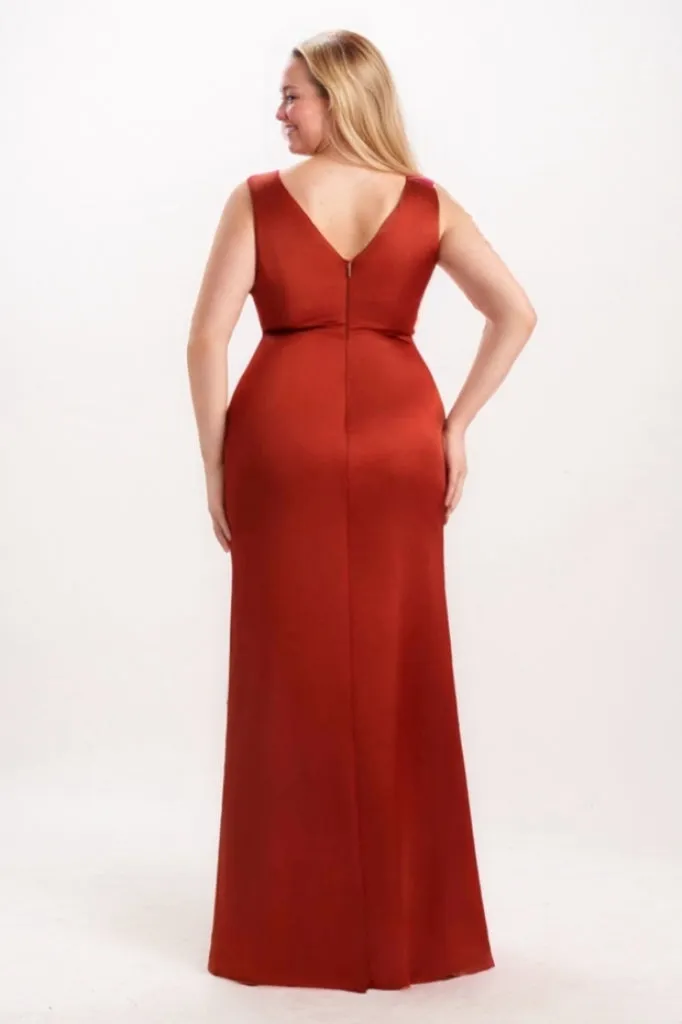 Sheath-Column Maxi Satin Bridesmaid Dress CB0733 sold by Cocomelody product image thumbnail 2