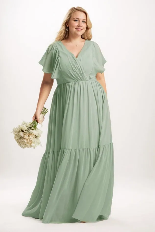 A-Line Maxi Chiffon Bridesmaid Dress CB0731 sold by Cocomelody