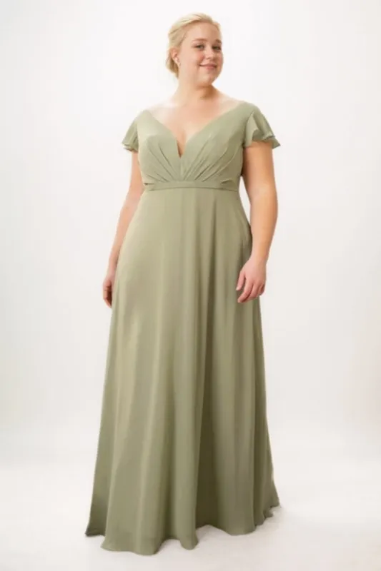 A-Line Maxi Chiffon Bridesmaid Dress CB0729 sold by Cocomelody