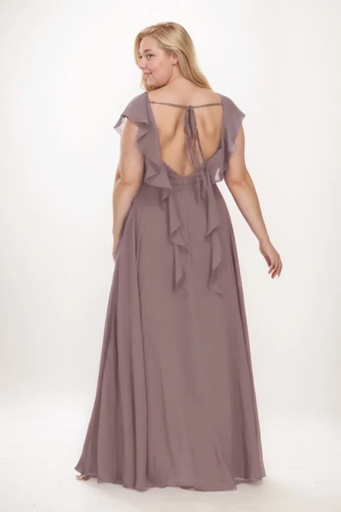 A-Line Maxi Chiffon Bridesmaid Dress CB0763 sold by Cocomelody product image thumbnail 2