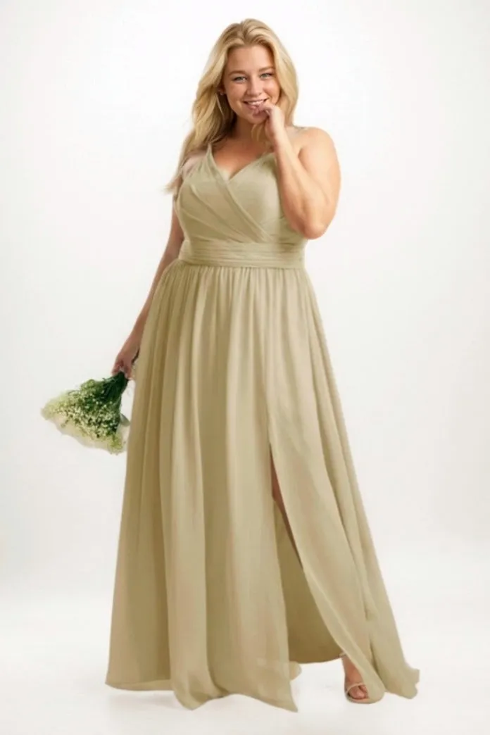 A-Line Maxi Chiffon Bridesmaid Dress CB0757 sold by Cocomelody