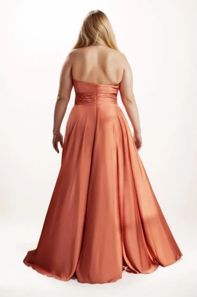 A-Line Maxi Satin Bridesmaid Dress CB0755 sold by Cocomelody product image thumbnail 2