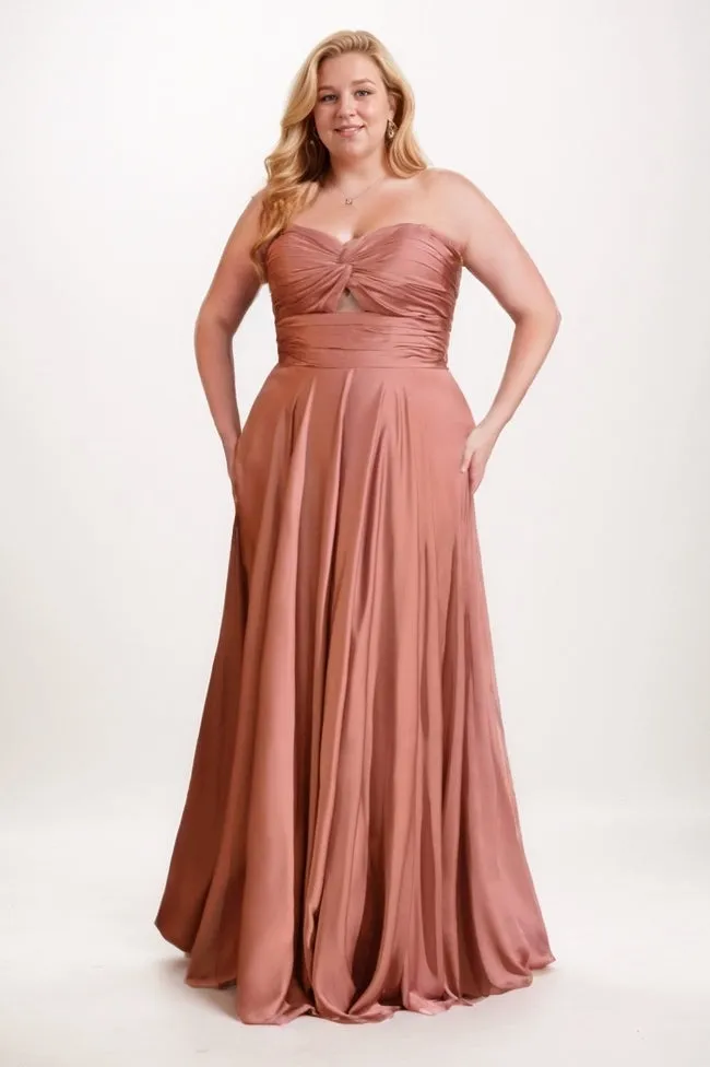 A-Line Maxi Satin Bridesmaid Dress CB0755 sold by Cocomelody