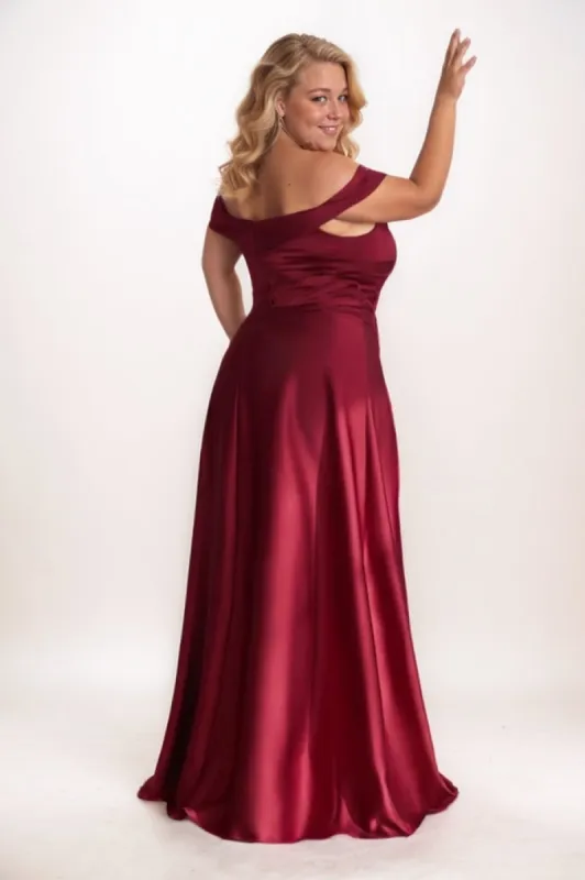 A-Line Maxi Luxe Satin Bridesmaid Dress CB0752 sold by Cocomelody