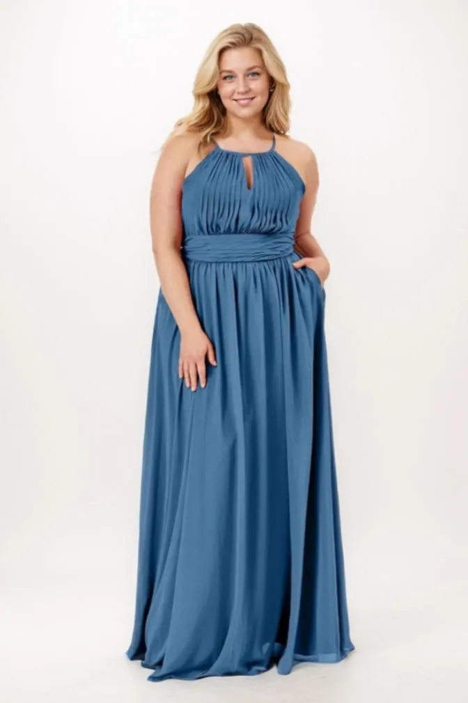 A-Line Maxi Chiffon Bridesmaid Dress CB0737 sold by Cocomelody